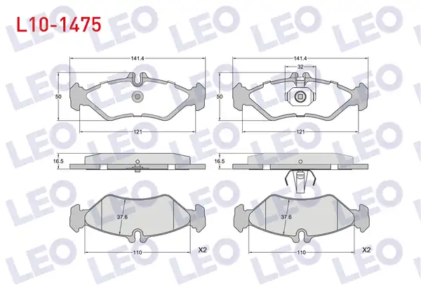 LEO L10-1475 | Fren Balata Arka Mercedes Sprinter 2t 901 902 210 D 1995 2006 Sprinter 2t 901 902 208 D 1995 2006