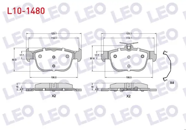 LEO L10-1480 | Fren Balata Arka 272mm Disk VW Golf VIII-Caddy V 2020-/ Skoda Octavia IV (Nx3) 2020-/ Seat N (Kl1) 2019-/ Audi A3 Sportback (8Ya) 2019 - | 1 Adet