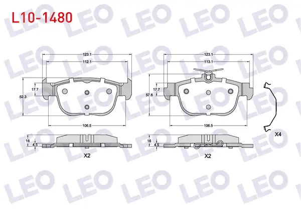 LEO L10-1480 | Fren Balata Arka 272mm Disk VW Golf VIII Caddy 1 Adet