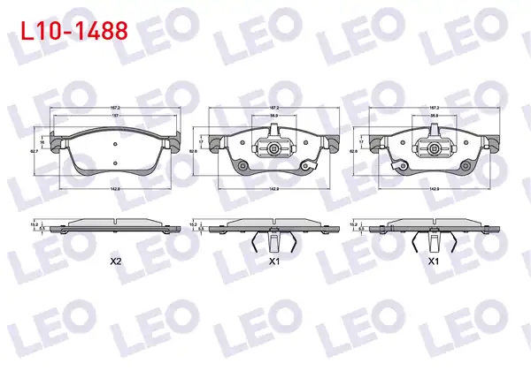 LEO L10-1488 | Fren Balata Ön Nissan Qashqai III J12 1 3 Dıg T 2021 Renault Austral Tce 130 140 2022 Kangoo 2021