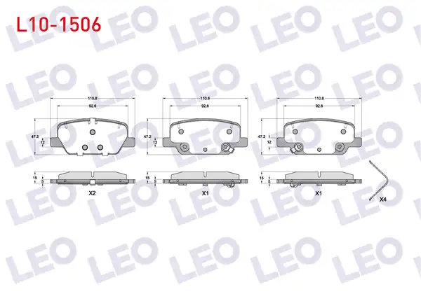 LEO L10-1506 | Fren Balata Arka Ikazlı Hyundai Santa Fe IV 2018