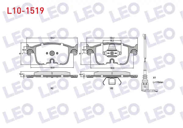 LEO L10-1519 | Fren Balata Ön Volkswagen Golf VIII Caddy V 2020 Audi A3 2020 Cupra Formentor N 2020 Skoda Octavia IV 2019 Superb IV 2023