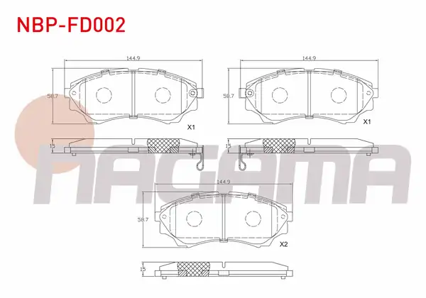 NAGAMA Nbp Fd002 Fren Balata Ön Ikazlı Ford Ranger