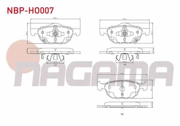 NAGAMA NBP-HO007 | Fren Balata Ön Ikazlı Honda Civic X (Fc) 1.5 Rs 2016 -