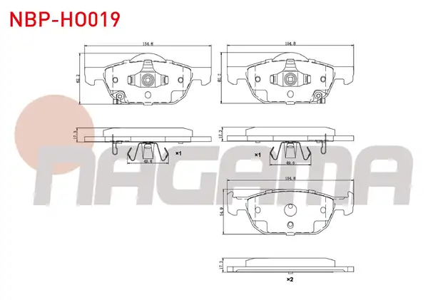 NAGAMA Nbp Ho019 Fren Balata Ön Ikazlı Honda Accord VIII Cu 2 0 İ Vtec 2008
