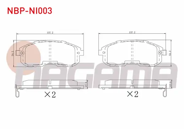 NAGAMA Nbp Ni003 Fren Balata Ön Ikazlı Nissan Juke 1 5 dCi 2010 Juke 1 6 Dıg T 2010 Juke 1 6 2010