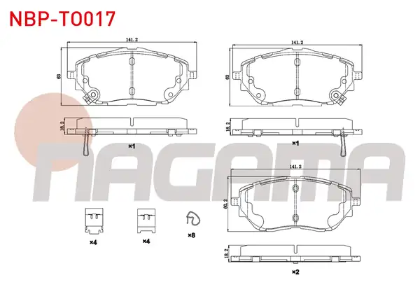 NAGAMA Nbp To017 Fren Balata Ön Ikazlı Toyota C Hr _x1_ 1 8 Hybrid 2016