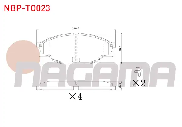 NAGAMA Nbp To023 Fren Balata Ön Ikazlı Toyota Hi Lux