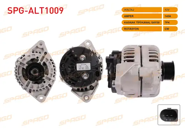 SPAGO Spg Alt1009 Alternatör 12v 140a 7pk Alt3922 Ducato 2 3 JTD 06 Daily 35 45 50 55 60 65 2 3td 3 0td 06 11