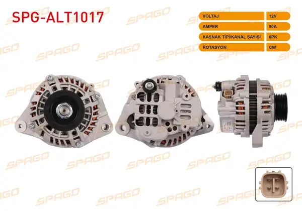 SPAGO Spg Alt1017 Alternatör 12v 90a 6pk Alt532 Honda Civic VII 1 4i 1 6i 00 06