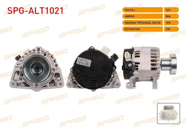 SPAGO Spg Alt1021 Alternatör 12v 90a Alt722 Ford Focus İ 1 8 TDCI 98 04