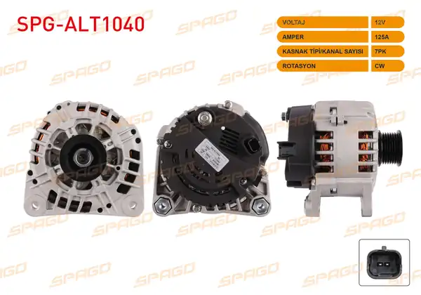 SPAGO Spg Alt1040 Alternatör 12v 125a 7pk Alt873 Megane II Scenic II Laguna II 1 9 dCi 2 0 Benzinli Araclar İçin