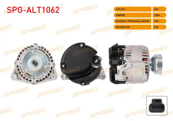 SPAGO Spg Alt1062 Alternatör 12v 125a 1pk Alt986 Tourneo Transit Connect 1 8 TDCI 02 13 Canakli