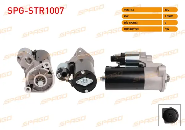 SPAGO Spg Str1007 Marş Motoru 12v 2 0kw 9 Dış Cw Str6610 VW Crafter 30 55 2 5 TDI 06 13
