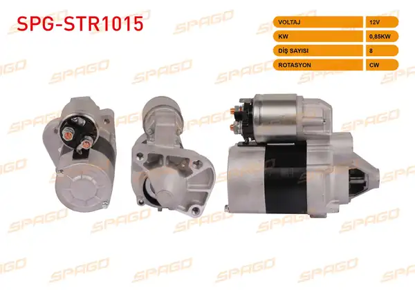 SPAGO Spg Str1015 Marş Motoru 12v 0 85kw 8 Dış Cw Str3210 Clio II Megane İ Laguna İ Scenic İ 1 4 1 6 Benzinli Araclar İçin