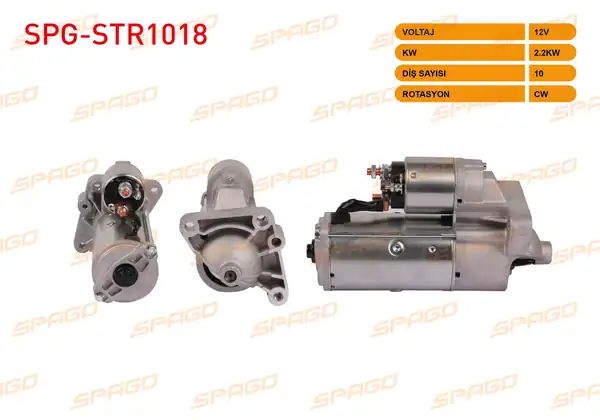 SPAGO Spg Str1018 Marş Motoru 12v 2 2kw 10 Dış Cw Str3454 Master II Laguna II Espace 2 2 2 5 dCi Araclar İçin