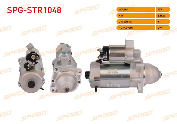 SPAGO Spg Str1048 Marş Motoru 12v 2 3kw 9 Dış Cw Str8013 Ducato 2 8 JTD 02 06 Boxer 2 8 Hdi 02 06 Jumper 2 8 Hdi 02 06