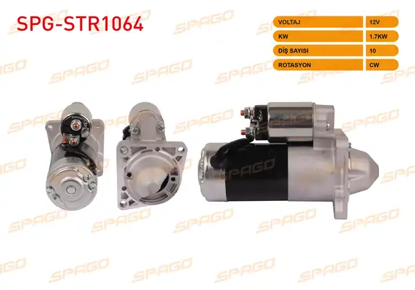 SPAGO Spg Str1064 Marş Motoru 12v 1 7kw 10 Dış Cw Str6090 Astra H 04 10 Vectra 04 08 Insignia 08 17 1 9 2 0 CDTI Araclar İçin