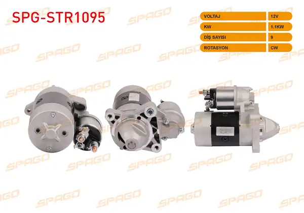 SPAGO Spg Str1095 Marş Motoru 12v 1 1kw 9 Dış Cw Str4692 Fiat SLX 98 00 Tempra 90 96 Palio 96 02 Brava 95 01