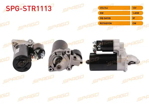 SPAGO Spg Str1113 Marş Motoru 12v 1 4kw 9 Dış Cw Str5094 Bmw 3 Serisi E46 97 06 5 Serisi E39 95 03 Benzinli Araclar İçin