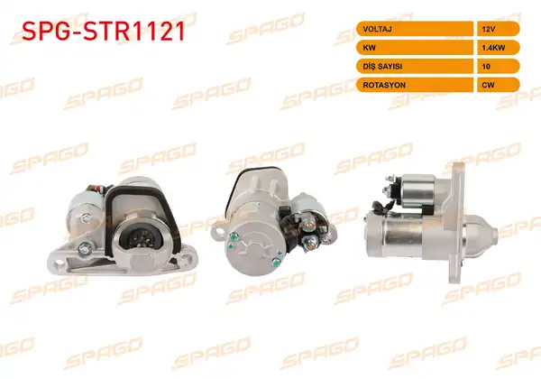SPAGO Spg Str1121 Marş Motoru 12v 1 4kw 10 Dış Cw Str6125 Qashqai 07 14 Juke 13 19 Micra 07 10 1 6 Benzinli Araclar İçin