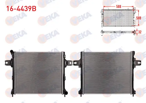 VEKA 16-1211B | Su Radyatörü Brazing Jeep Grand Cherokee (Wh) 3.0 Crd A-T 2005-2010
