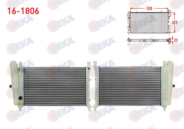 VEKA 16-1806 | Su Radyatörü Mekanik Fiat Uno 70 1 4i M T 1994 2000