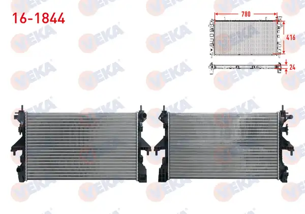 VEKA 16-1844 | Su Radyatörü Mekanik Fiat Ducato 2 3 Mjt 2014 Citroen Jumper 2 2 Hdi 2014 Peugeot Boxer 2 2 Hdi 2014