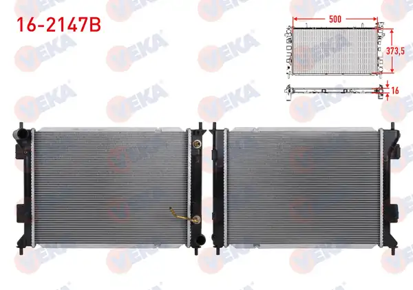 VEKA 16-2147B | Su Radyatörü Brazing Hyundai Ix20 (Jc) 1.4İ A-T Ac + /-2010 -