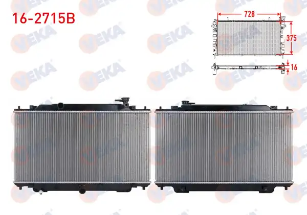 VEKA 16-2715B | Su Radyatörü Brazing Mazda 3 (Bm) 1.5-1.6 2013 -