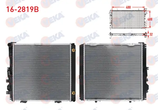 VEKA 16-2819B | Su Radyatörü Brazing Mercedes S Serisi (W126) 260 Se A-T Ac + /-1981-1991
