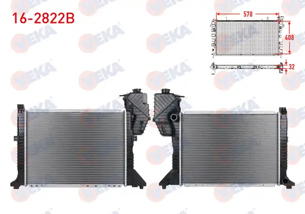 VEKA 16-2822B | Su Radyatörü Brazing Mercedes Sprinter W901 208 D Kısa Kasa M T Ac 1995 2000
