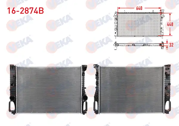 VEKA 16-2874B | Su Radyatörü Brazing Mercedes W211 E200 E270 E280 E320 W219 CLS