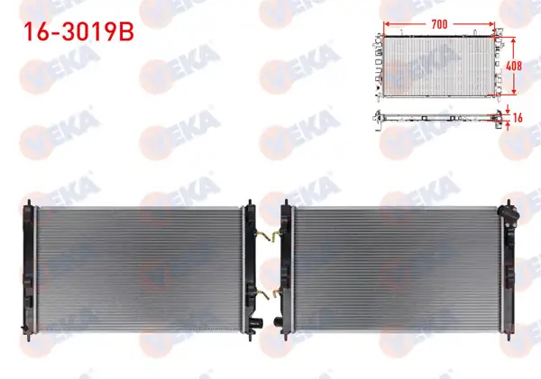 VEKA 16-3019B | Su Radyatörü Brazing Mitsubishi Lancer (Cy,Za) 1.8 A-T 2007 -