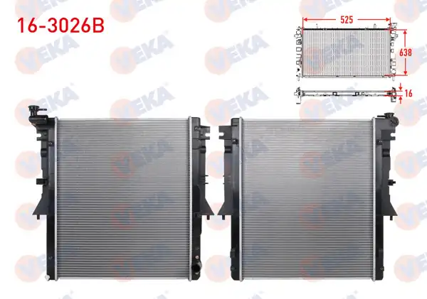 VEKA 16-3026B | Su Radyatörü Brazing Mitsubishi L 200 (Kj_,Kk_,Kl_) 2.4 Dı-D M-T 2015 -