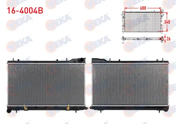 VEKA 16-4004B | Su Radyatörü Brazing Subaru Forester (Sf) 2.0 S A-T 1995-2002