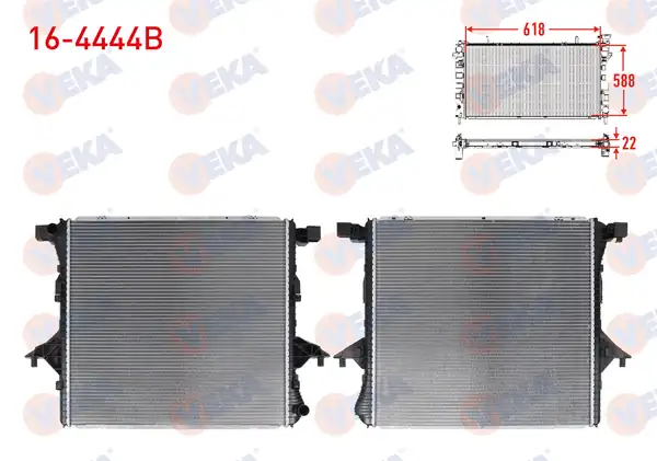 VEKA 16-4444B | Su Radyatörü Brazing Volkswagen Amarok 2.0 Tdı M-T Ac + /-2010 -