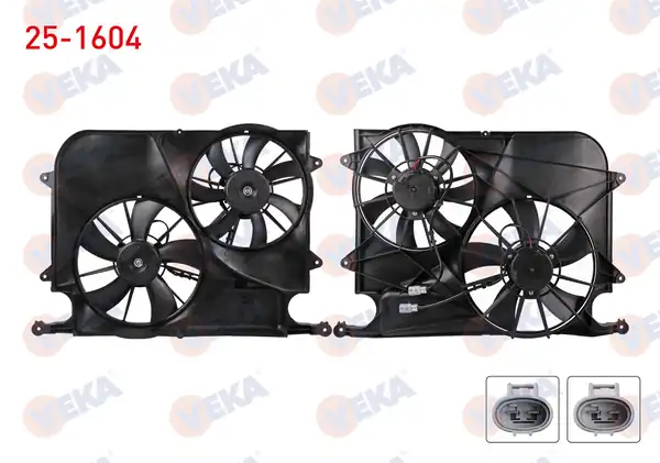 VEKA 25-1604 | Fan Motoru Su Klima Davlumbazlı Çiftli Chevrolet Captiva C100 2 0 D 2006 2012
