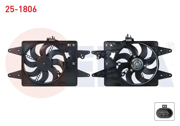 VEKA 25-1806 | Fan Motoru Su Radyatörü Davlumbazlı Tekli Fan Fiat Doblo 119 223 1 9 D Ac 2001 2010