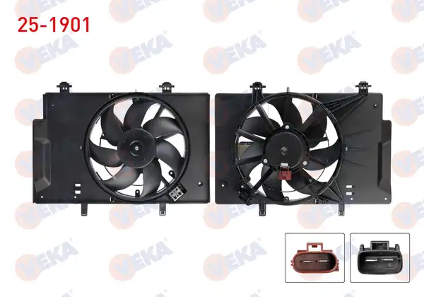 VEKA 25-1901 | Fan Motoru Su Klima Davlumbazlı Tekli Fan Rezistanslı Ford Fiesta VI 1 4 TDCI M T Ac 2008 2012
