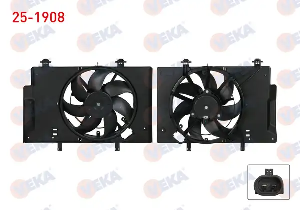 VEKA 25-1908 | Fan Motoru Su Klima Davlumbazlı Tekli Fan Ford Fiesta VI 1 4i 2008 2012