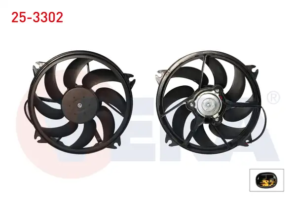 VEKA 25-3302 | Fan Motoru (Su + Klima) Davlumbazlı Tekli Fan Peugeot Partner Tepee 1.6 HDI 2008 -