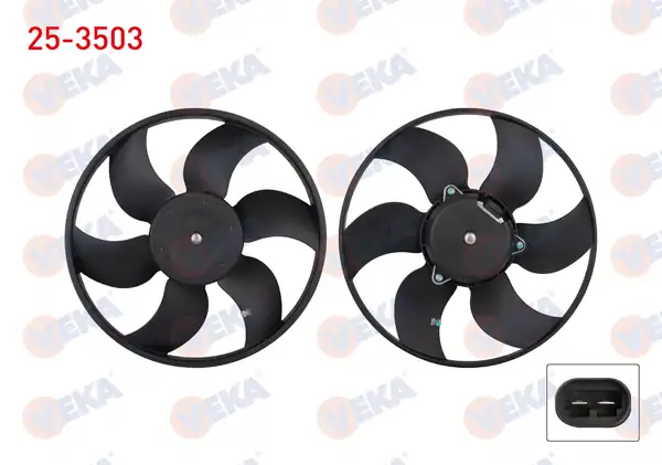 VEKA 25-3503 | Fan Motoru Motor Pervane Su Radyatörü Renault Kangoo Kc0 1 1 9 Dtı 1998 2008