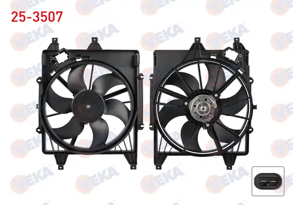 VEKA 25-3507 | Fan Motoru Su Radyatörü Davlumbazlı Tekli Fanlı Renault Thalia III 1 5 dCi 2014