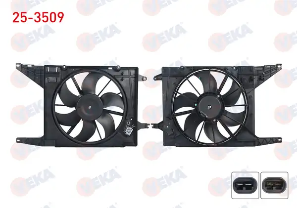 VEKA 25-3509 | Fan Motoru Su Radyatörü Davlumbazlı Tekli Fanlı Rezistanslı Dacia Logan Ls 1 5 dCi 2004 2012