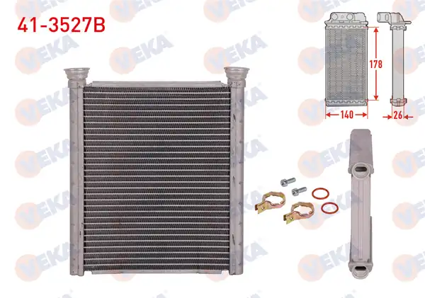 VEKA 41-3527B | Kalorifer Radyatörü Brazing Renault Clio V 1.0 TCE-1.0 Sce-1.3 TCE-1.5 Blue DCI 2020 -
