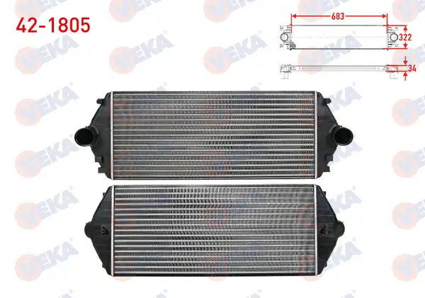 VEKA 42-1805 | Turbo Radyatörü İntercooler Fiat Scudo 220p 1 9 TD 1996 2006