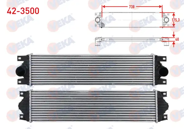 VEKA 42-3500 | Turbo Radyatörü İntercooler Renault Master II Fd 1 9 dCi 1998 2010