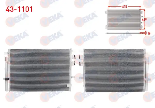 VEKA 43-1101 | Klima Radyatörü Alfa Romeo 159 (939) 1.9 Jtdm 2006-2011