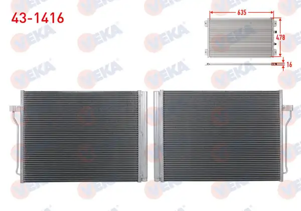 VEKA 43-1416 | Klima Radyatörü BMW 5 Serisi (F10) 523 İ 2010 -